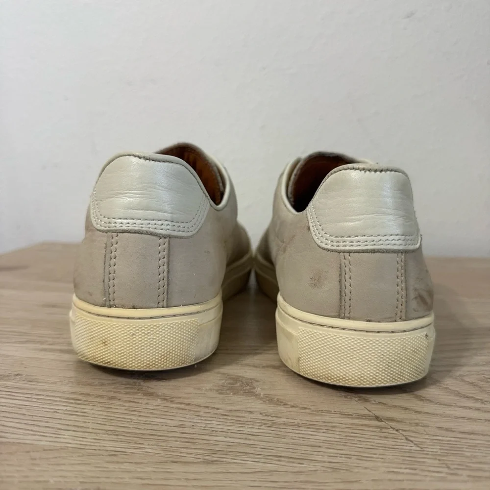 Frye Griege‎ Beige Leather Lace Up Sneakers Mens Size 11.5 Style 07004